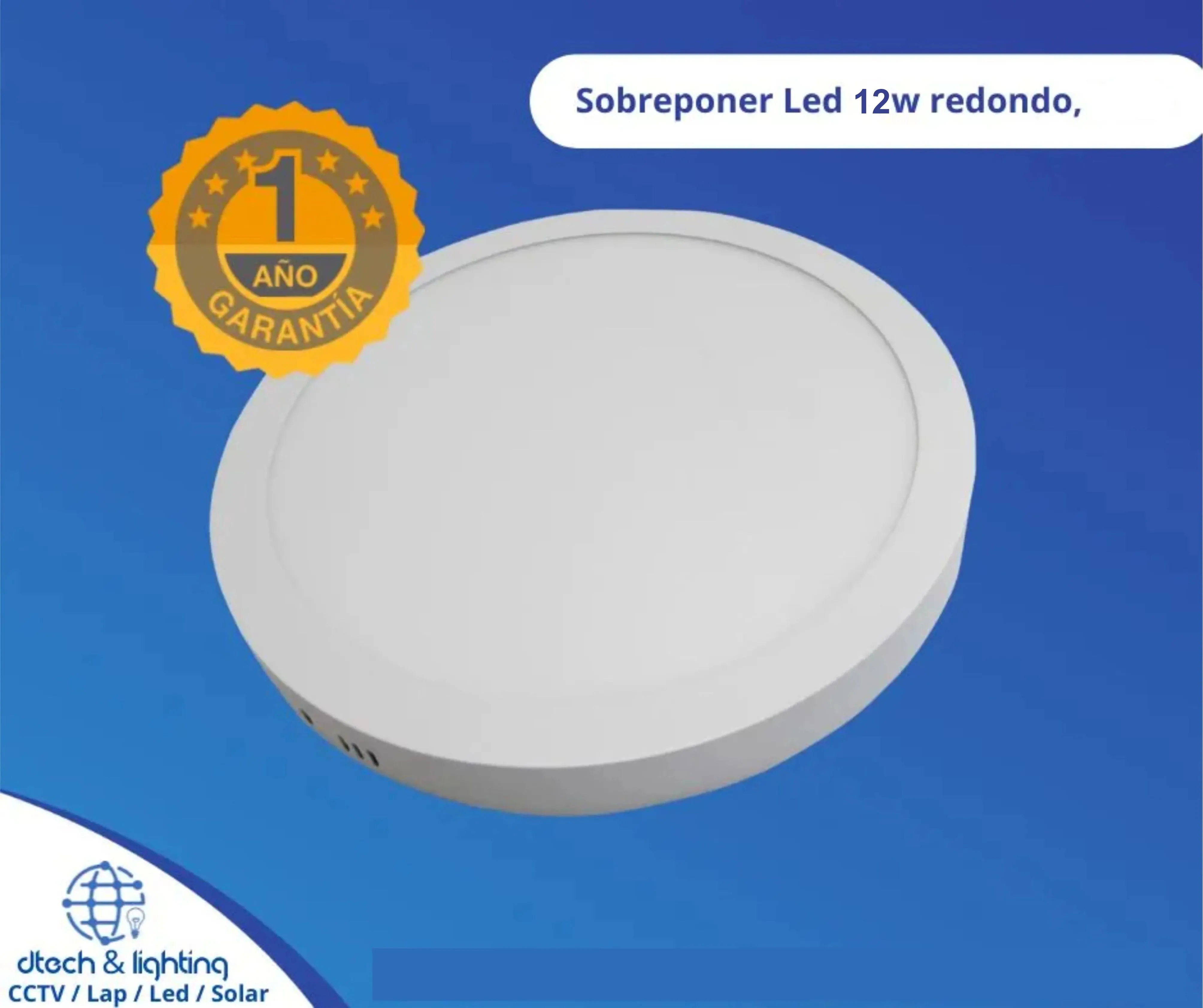 Foco Sobreponer Led 12W Redondo