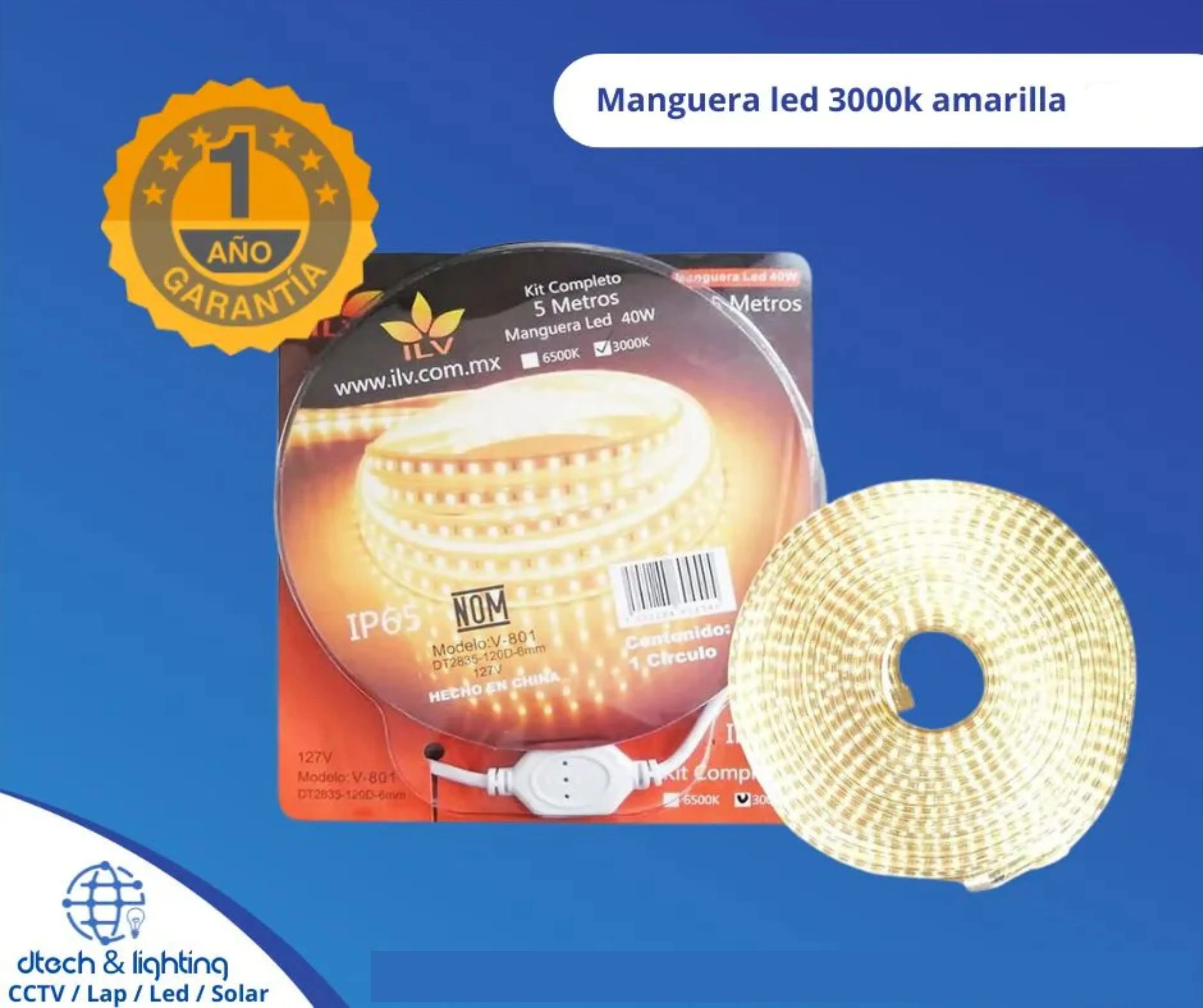 Tira led Manguera Led 3000K amarilla