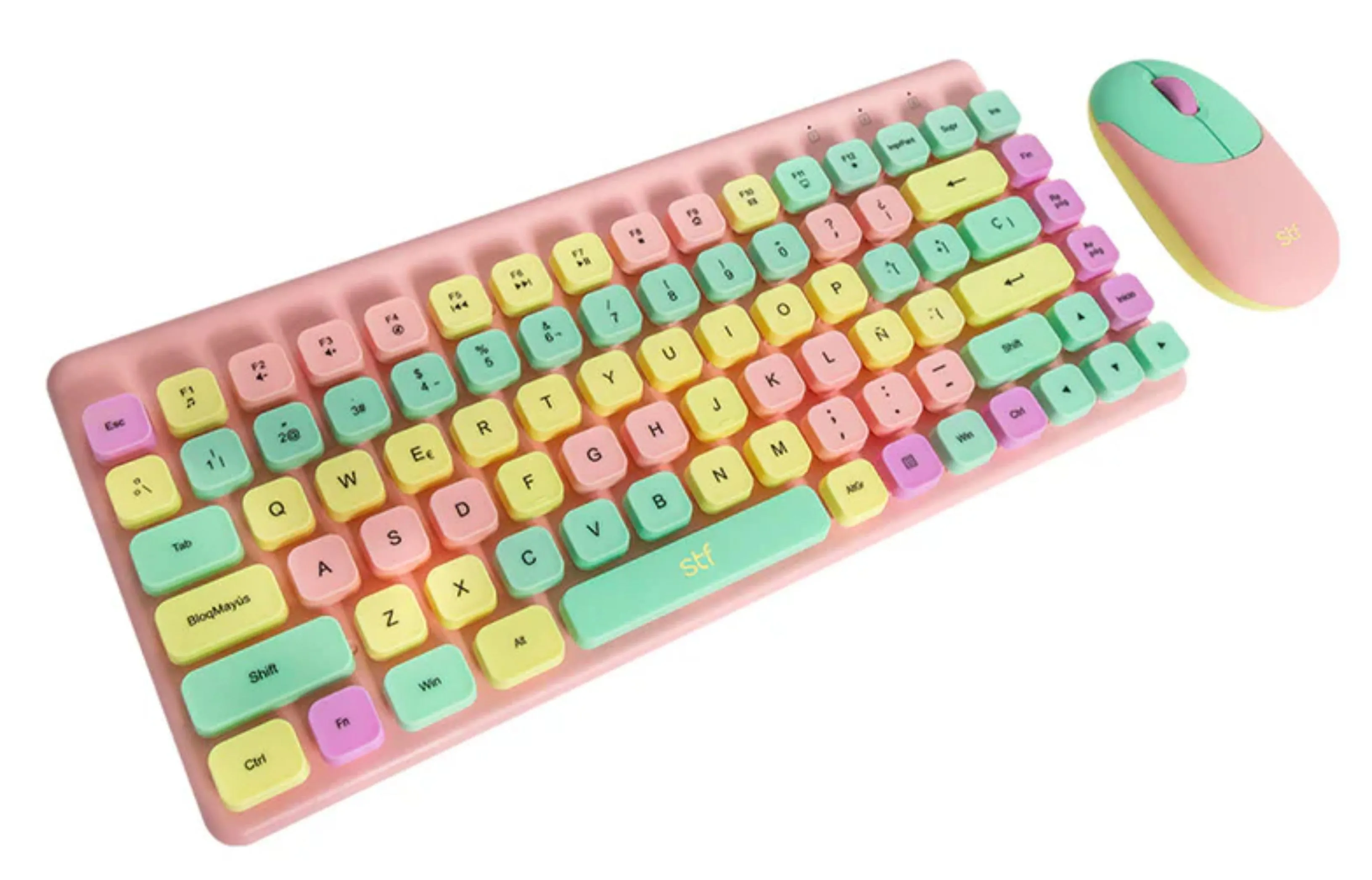 Kit Teclado + Mouse inalámbrico | STF VIVA! | para computadora Rosa