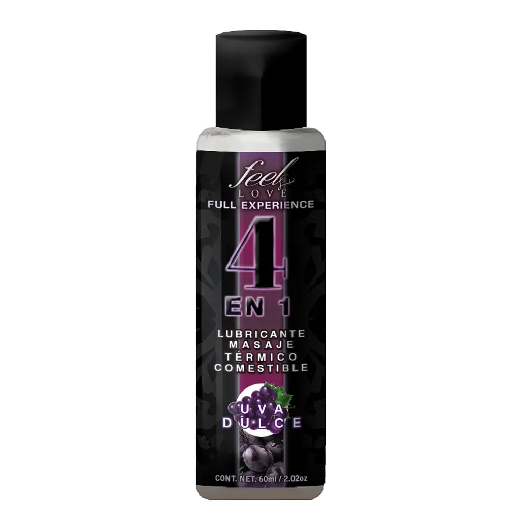 Lubricante 4 EN 1 - Comestible Sabor Uva Dulce 60ml