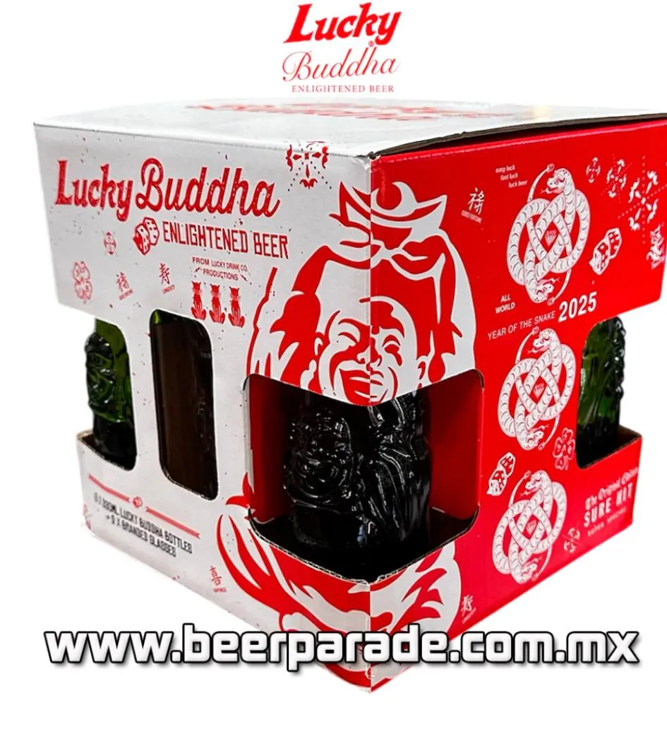 Cerveza Lucky Buddha - 6 Pack + 2 Vasos