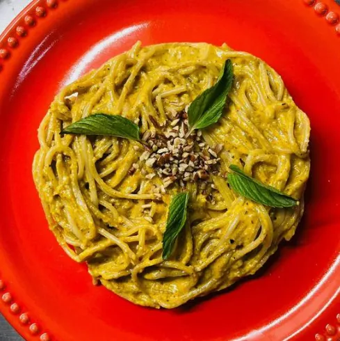 Pasta Pesto pimientos