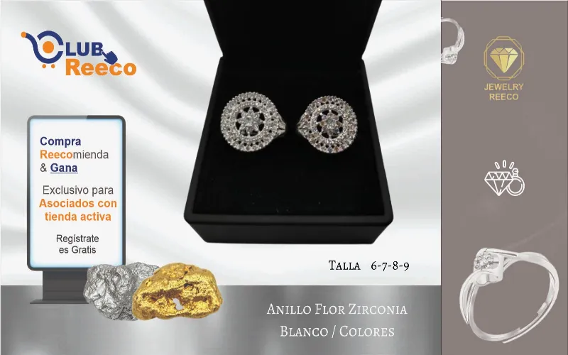 Anillo Flor Zirconia