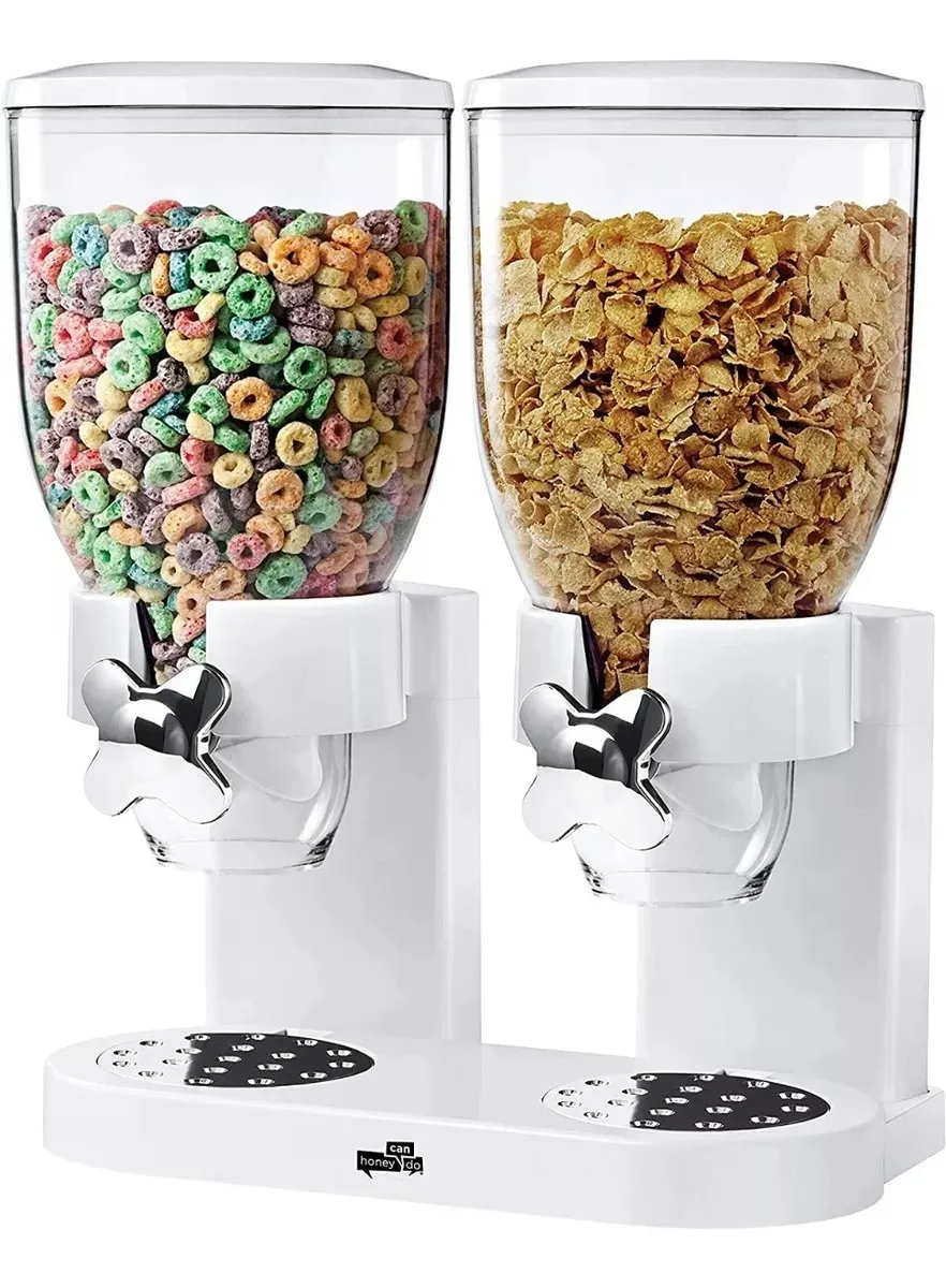 Dispensador Doble de cereal color Blanco Zevro