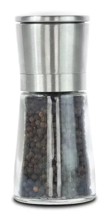 Molino de Pimienta en vidrio modelo Bavaria Acero