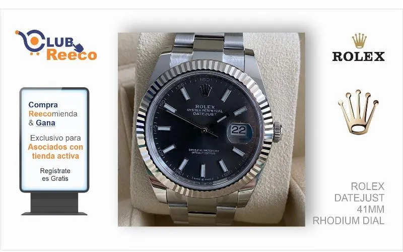 ROLEX DATEJUST 41MM RHODIUM DIAL