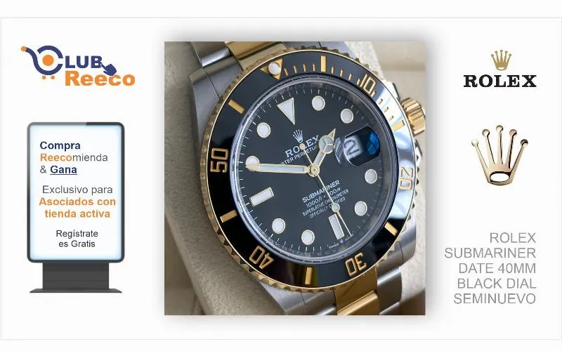 ROLEX SUBMARINER NO DATE 40MM BLACK DIAL SEMINUEVO