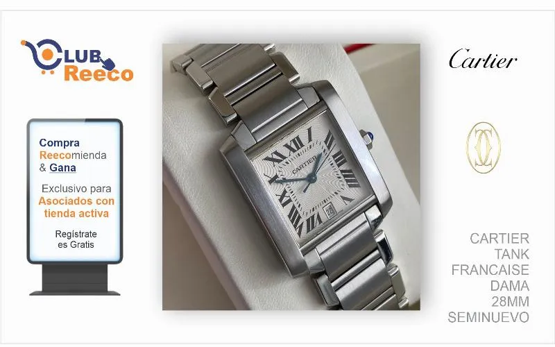 CARTIER TANK  FRANCAISE DAMA  28MM SEMINUEVO