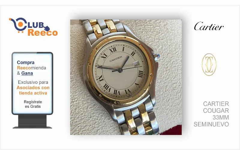 CARTIER COUGAR  33MM SEMINUEVO
