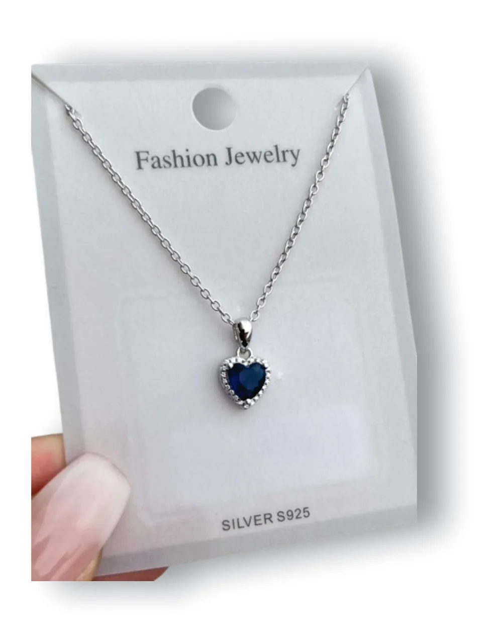 Collar Corazón Azul Rey