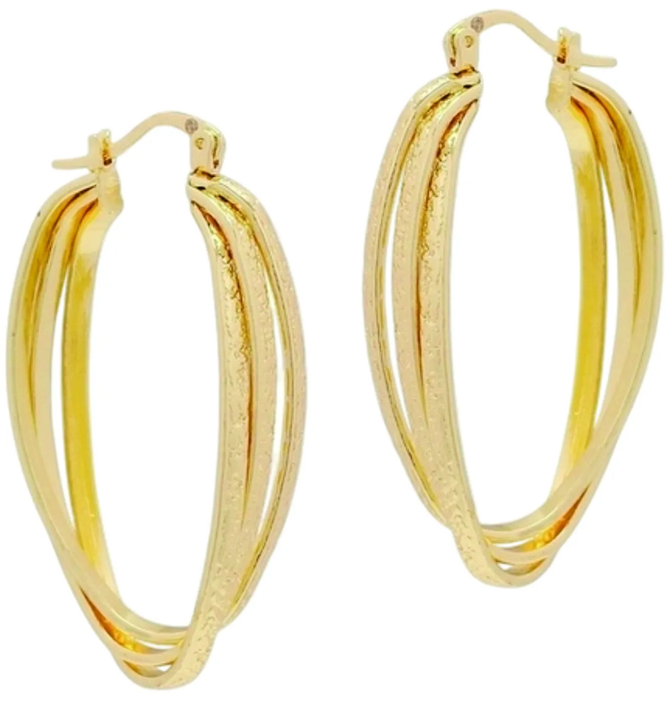 Arracada Curva Triple Oro Lam.