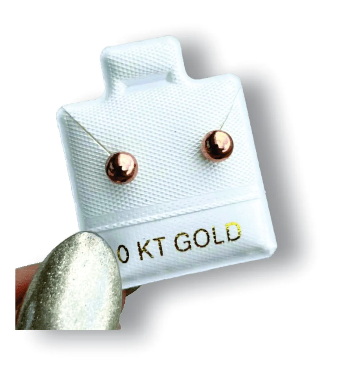 Bola de Fuego #3 Rosada Aretes en Oro de 10 K