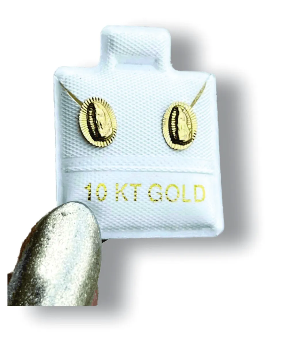 Virgen Aretes en Oro de 10 K