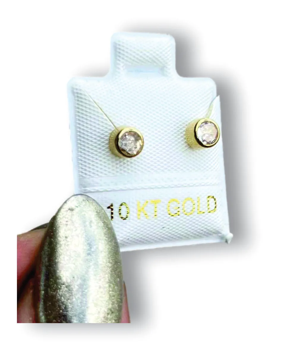 Tambor Mediano Aretes en Oro de 10 K