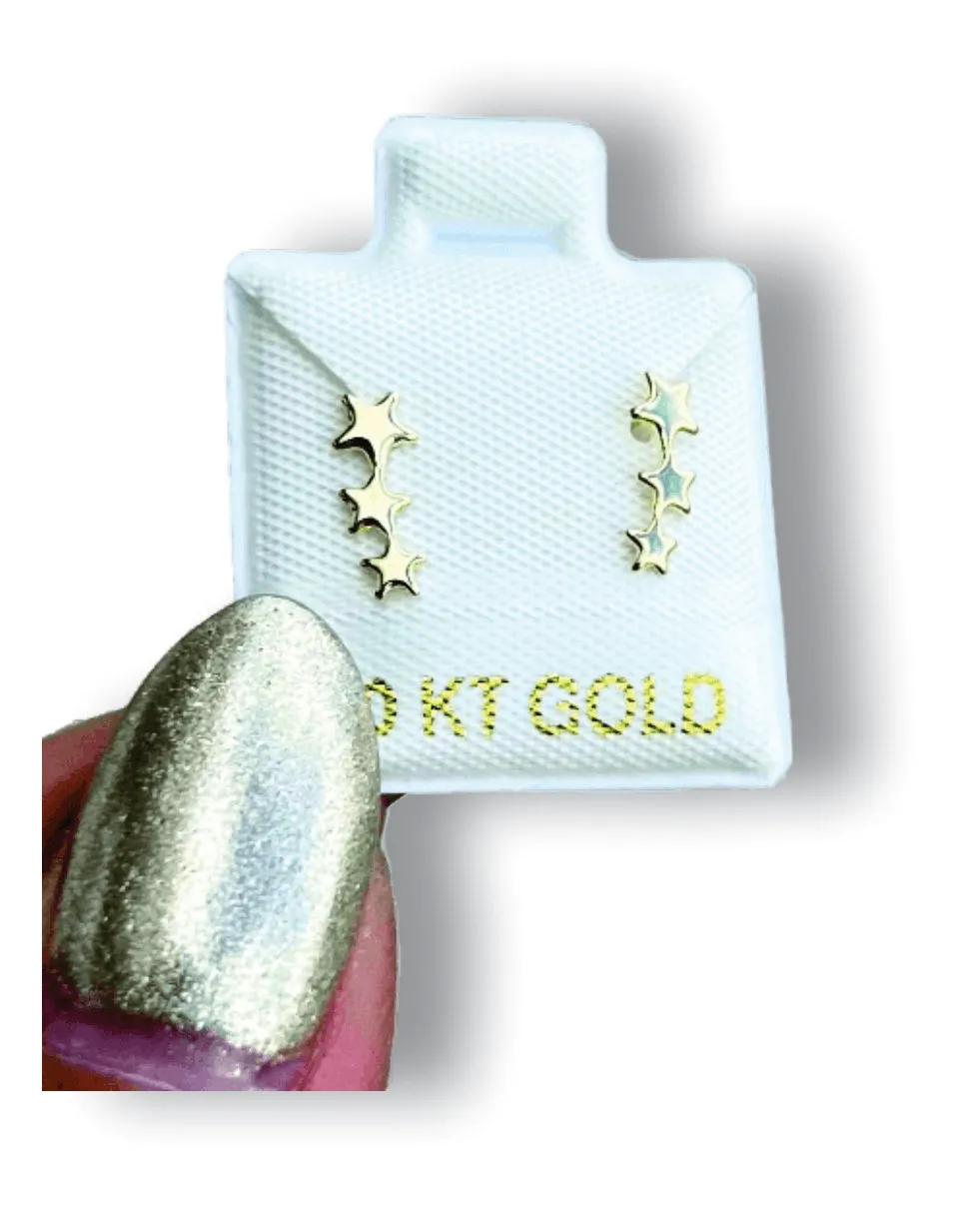 Cometa Liso Aretes en Oro de 10 K