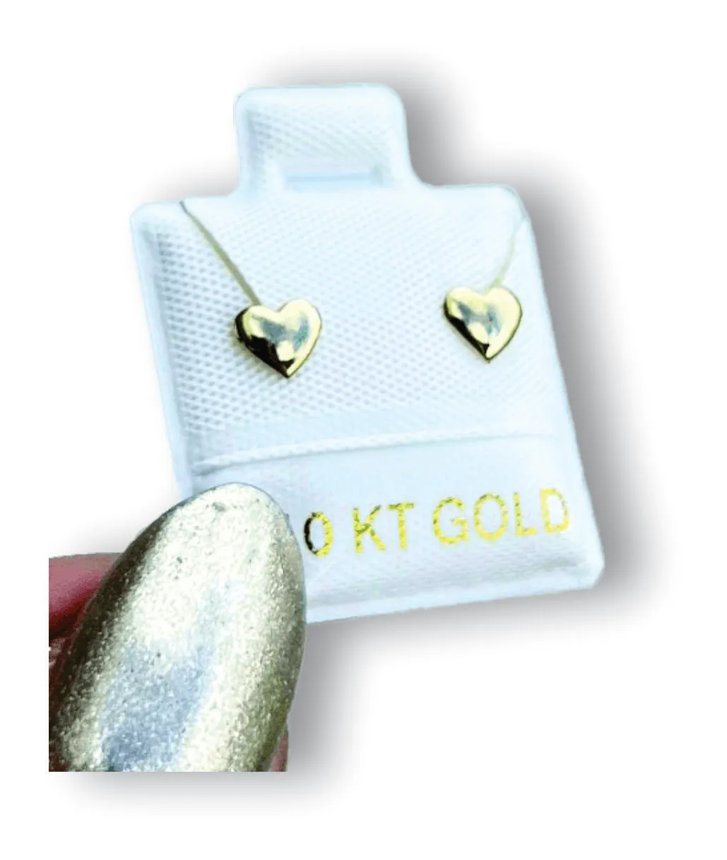 Corazón Mediano Aretes en Oro de 10 K