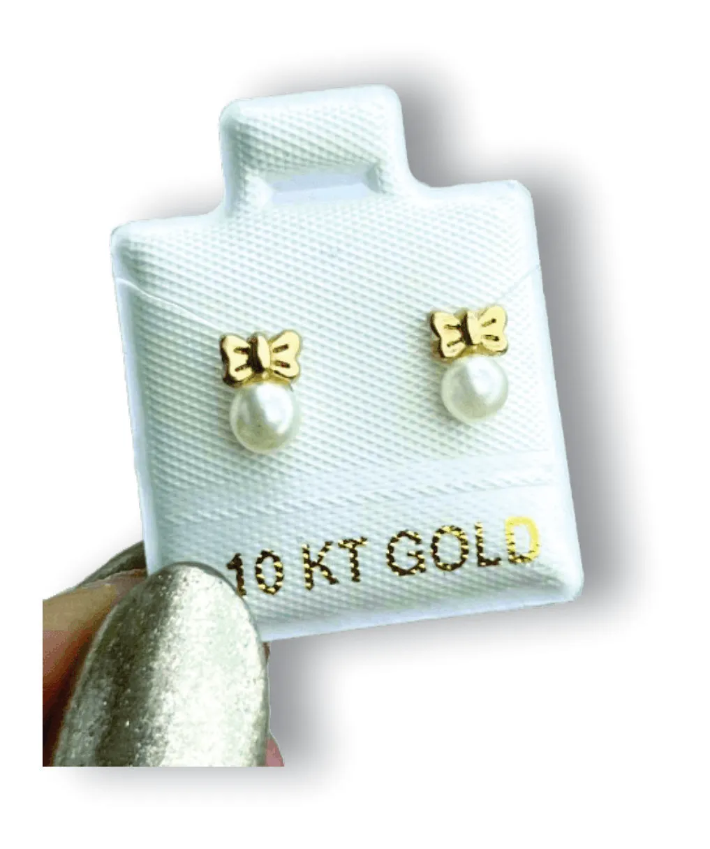 Moño Aretes en Oro de 10 K