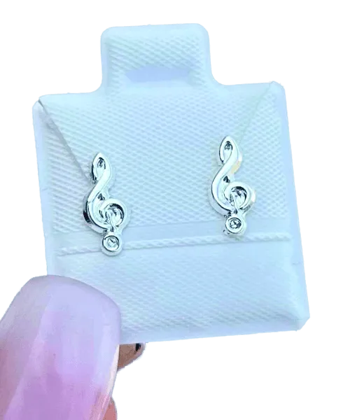 Música Aretes en plata .925