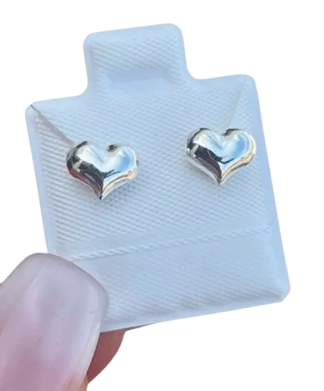 Corazón Bombacho Aretes en plata .925
