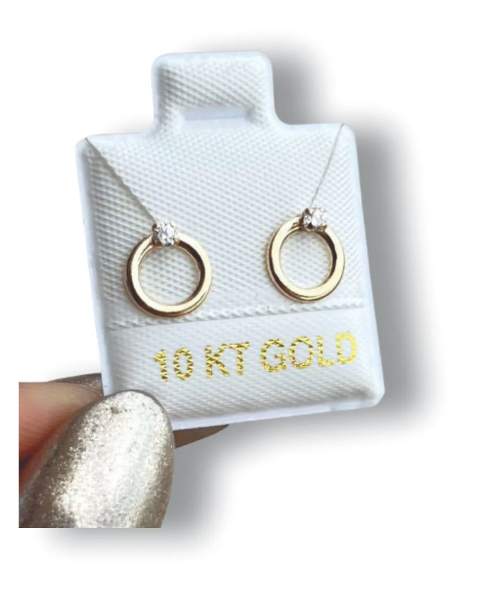 Circulo Zirconia Aretes en plata .925