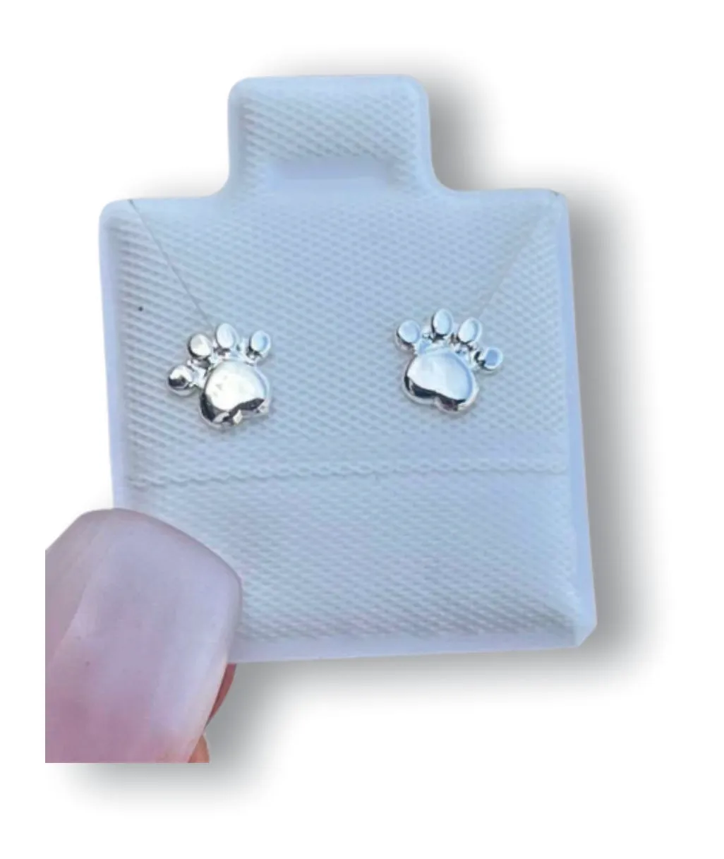 Huella Perrito Aretes en plata .925