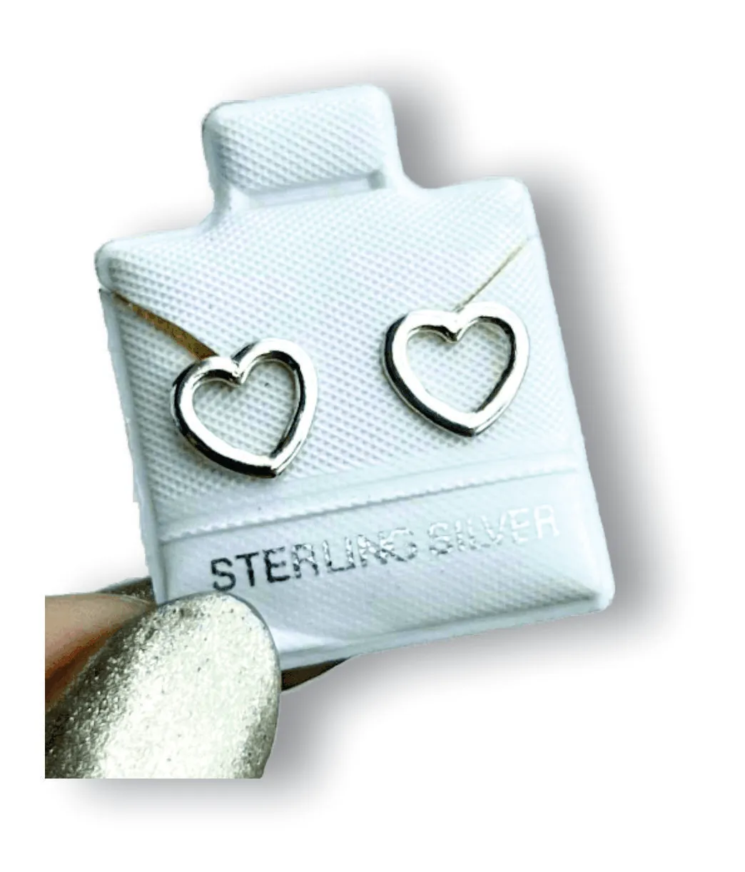 Corazón Hueco GR Aretes en plata .925
