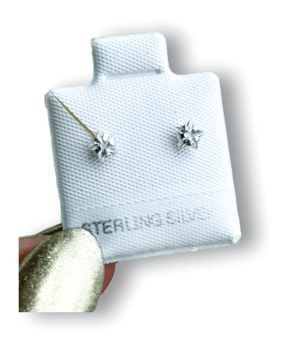 Estrella Aretes en plata .925