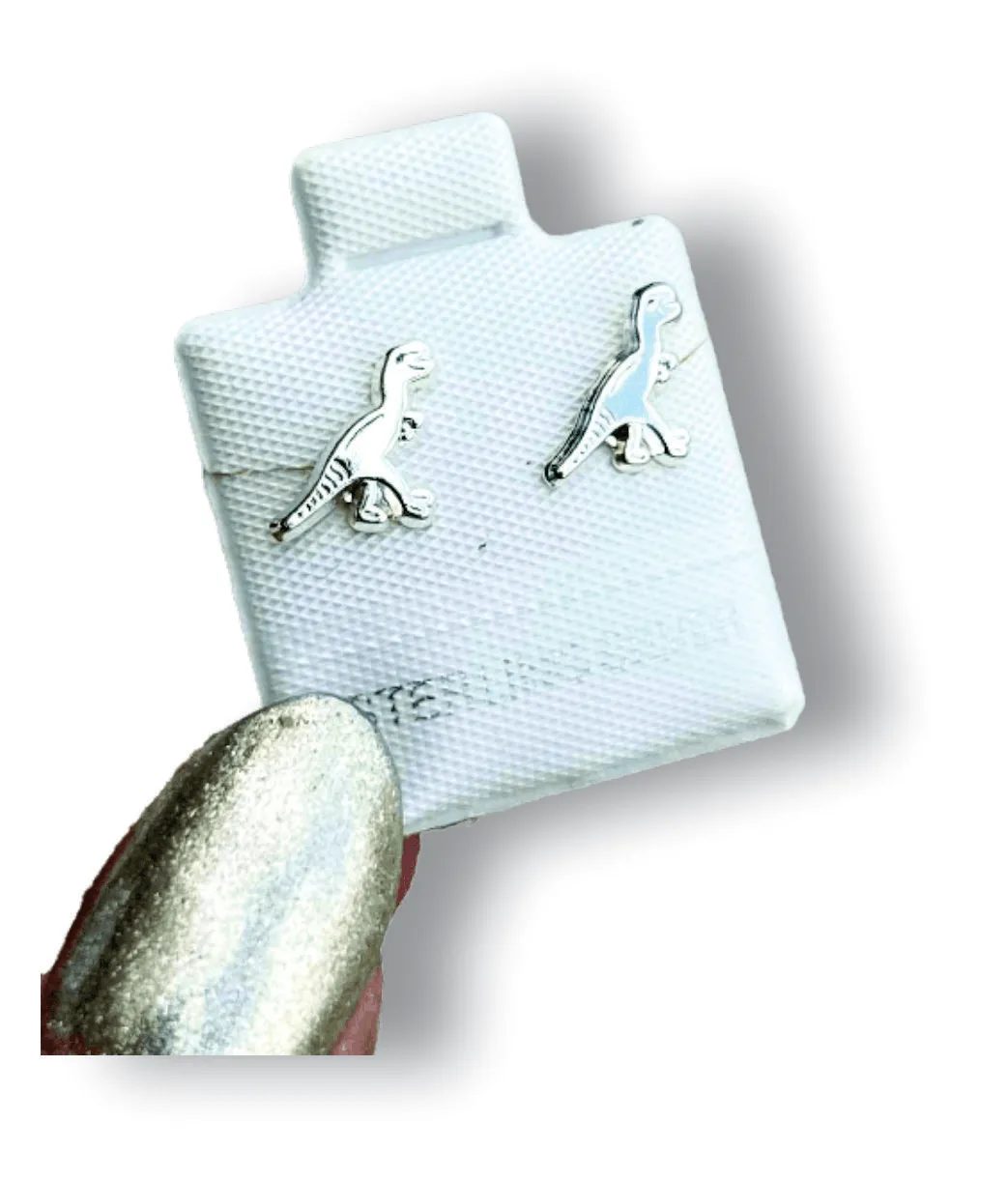Dinosaurio Aretes en plata .925