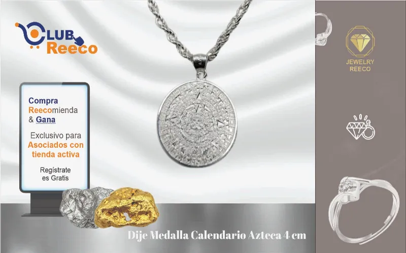 Dije Medalla Calendario Azteca 4 cm