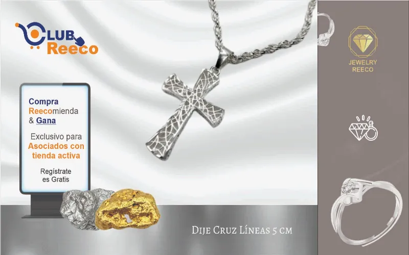 Dije Cruz Líneas de 5 cm