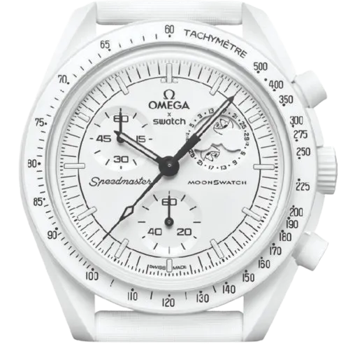 OMEGA X SWATCH  MOON FHASE  WHITE  42MM