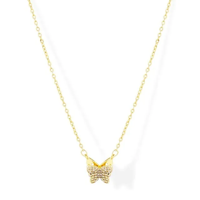 Gargantilla Farfalla Zirconia Oro Laminado