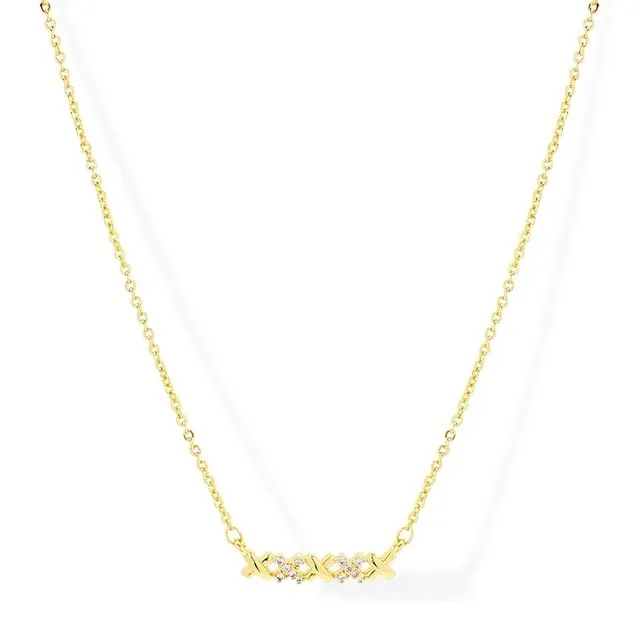 Gargantilla XXXX Zirconia Oro Laminado