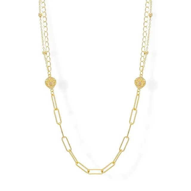 Collar Farfalla Zirconia Oro Lam