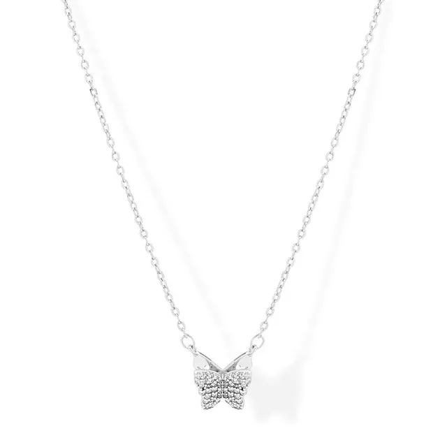 Gargantilla Farfalla Zirconia Platino Laminado