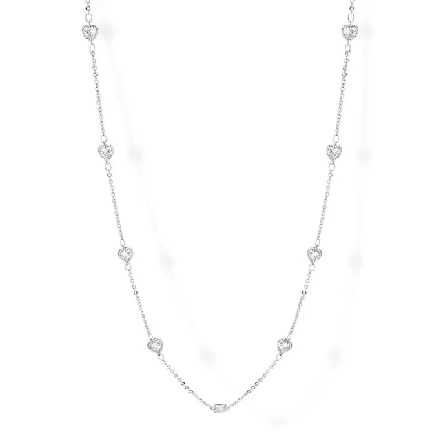 Gargantilla Brillo de Amor Zirconia Platino Laminado