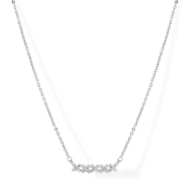 Gargantilla XXXX Zirconia Platino Laminado