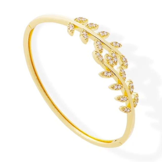 Brazalete Grecia Zirconia Oro Laminado