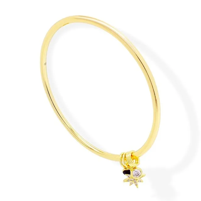 Aro con Dijes Zirconia Oro Laminado