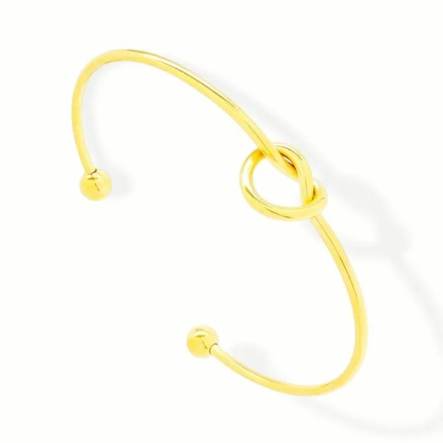 Brazalete Nudo Corazón Acero Oro Laminado
