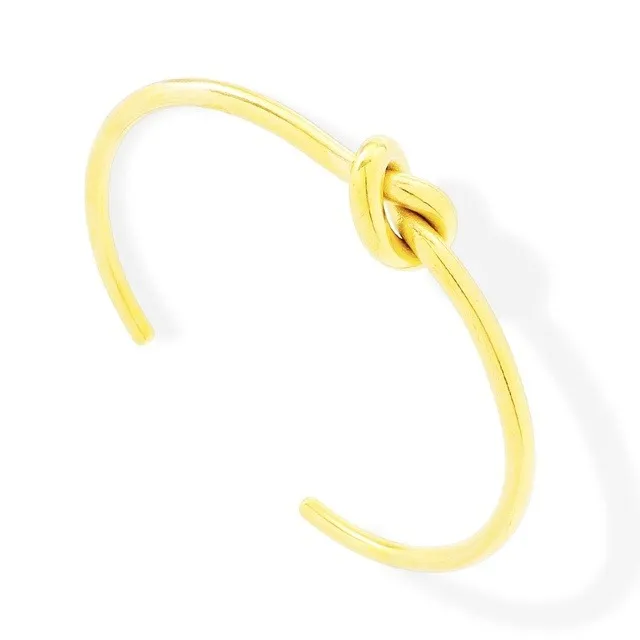 Brazalete Nudo Acero Oro Laminado
