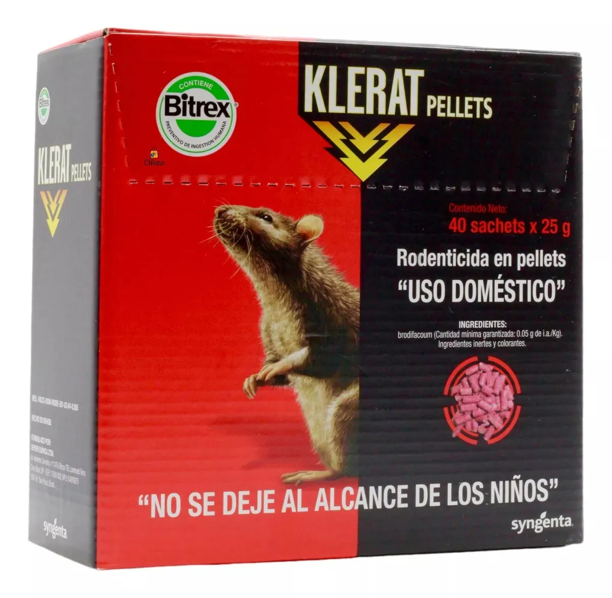 Cebo Rata 40 Sobres Klerat Pellets 25 gr
