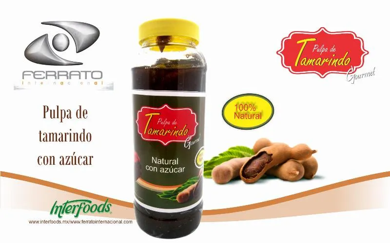 Pulpa Natural Tamarindo con Azúcar en Frasco de 1 Kilo