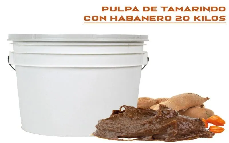 Pulpa Natural Tamarindo con Habanero en Cubeta de 20 Kilos