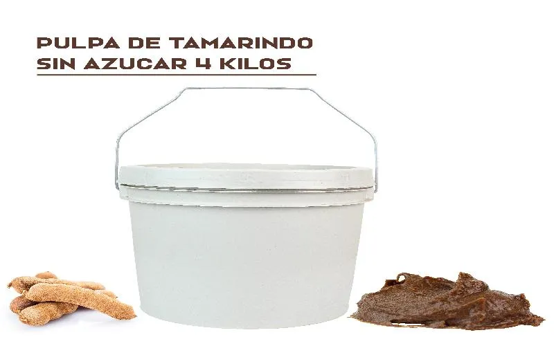 Pulpa Natural Tamarindo sin Az{ucar en Cubeta de 4 Kilos