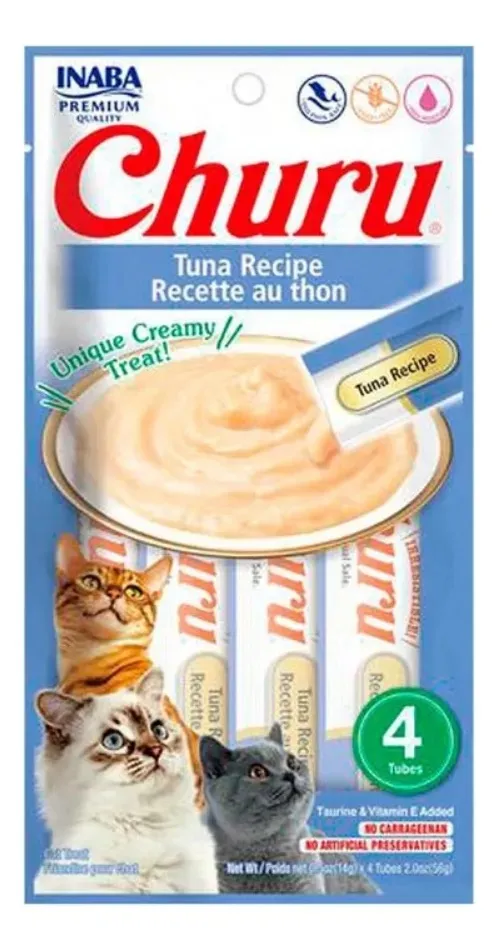 Churu Gato Premio Atún Cremoso 6 Sobres con 4 Tubos de 14 gr