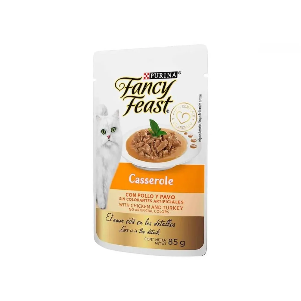 Gato Alimento Húmedo 6 Sobres para Gato Adulto Sabor Pollo y Pavo 85 g