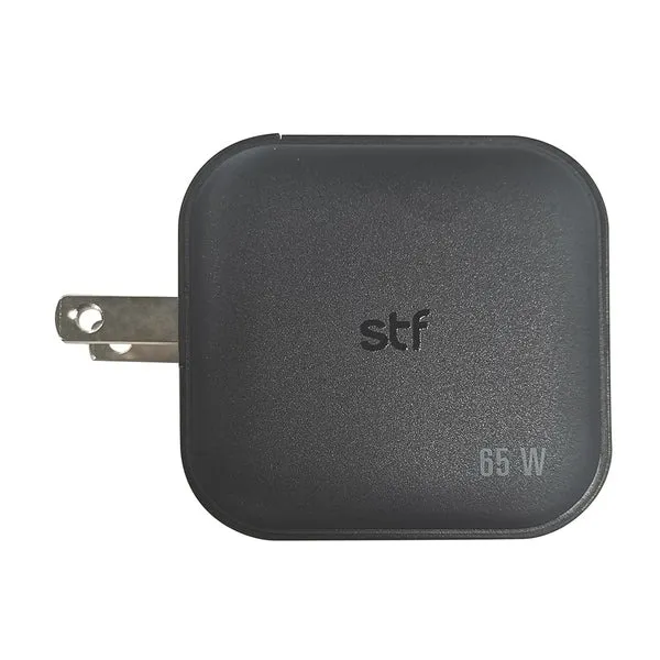 Cargador de pared 65W | STF GaN Carga Ultra Rapida | 3 salidas 3A + 3 conectores internacionales UK