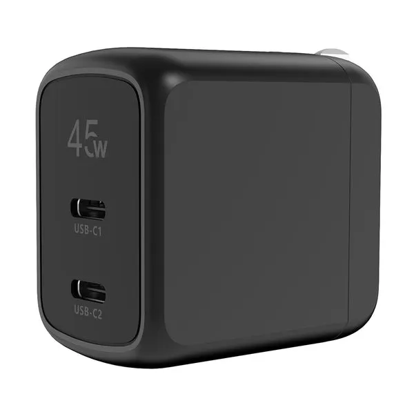 Cargador de pared 45W | STF GaN Carga Ultra Rapida | 2 salidas 3A para celular