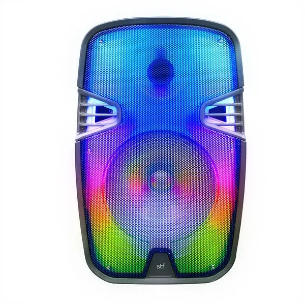 Bafle Bocina portátil | STF Boom Thunderlight | 15 pulgadas 2.5hrs uso Karaoke 90W función TWS